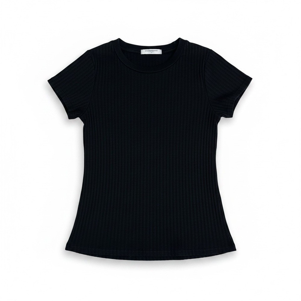 PerfectWhiteTee Perfect White Tee Womens Suri Ribbed Tee Crewneck Size Medium